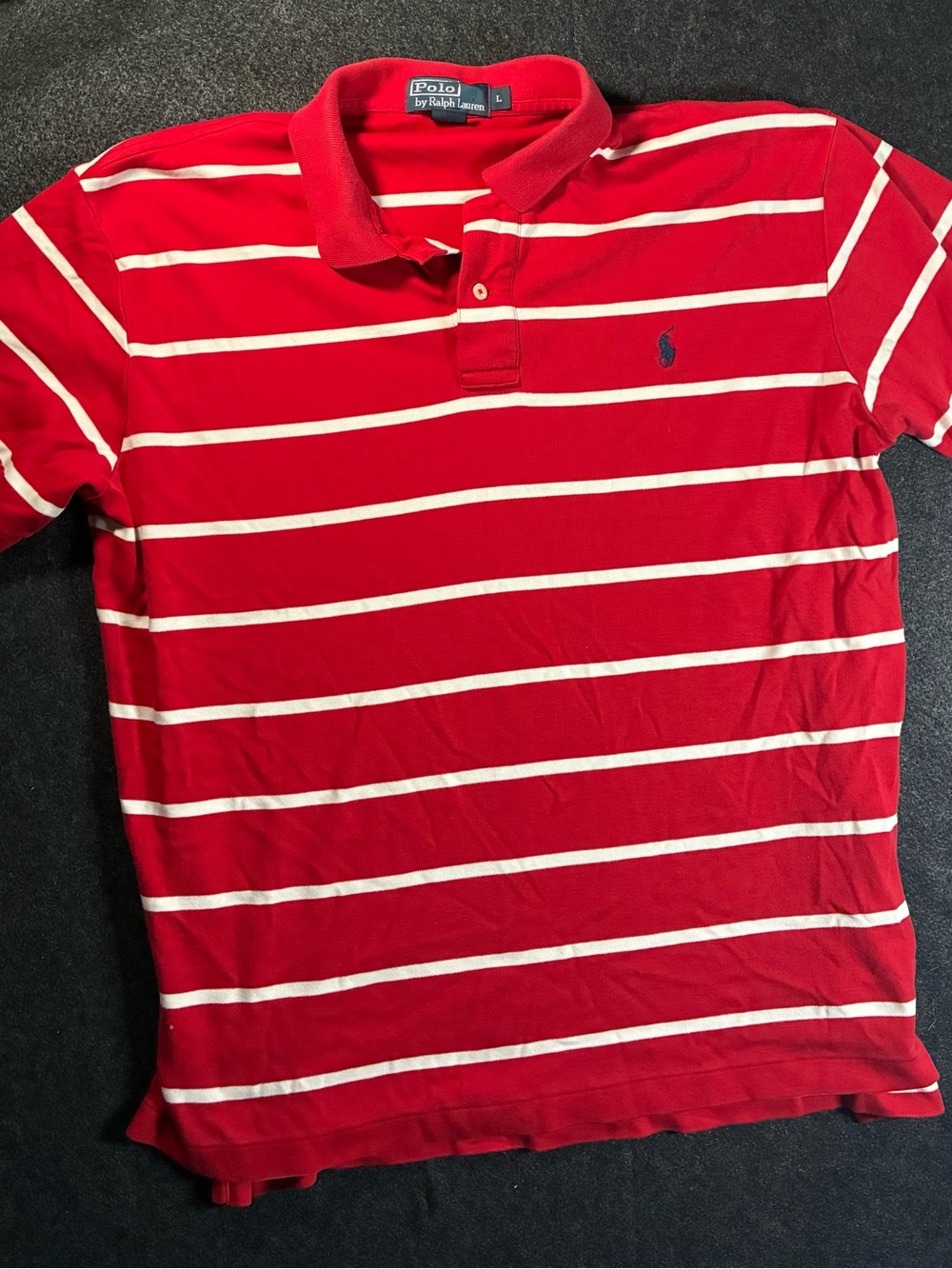 Polo by Ralph Lauren Red with White Stripe Kids Polo